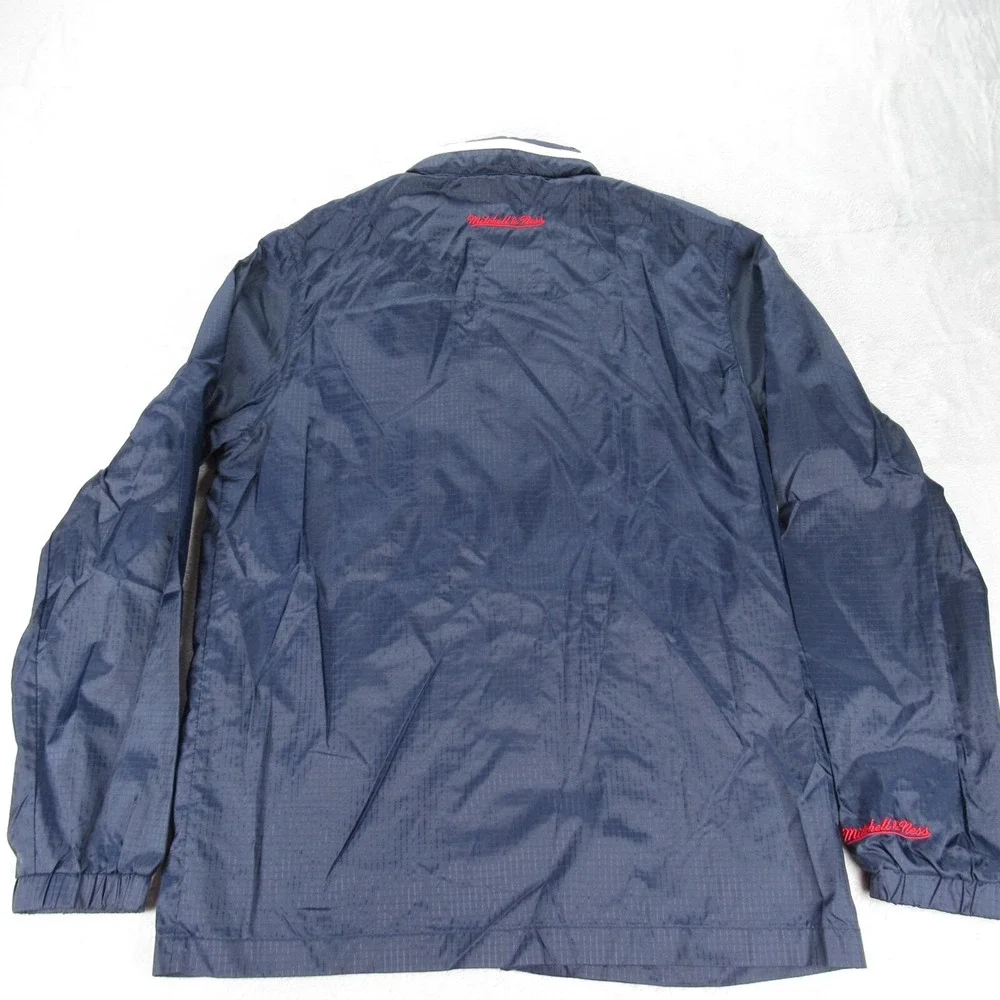 Boston Red Sox Jacket Mens Small Mitchell & Ness Blue Full Zip Wind Rain Ripstop